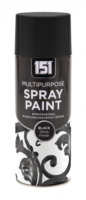 151 All Purpose Black Gloss Spray Paint 400ml