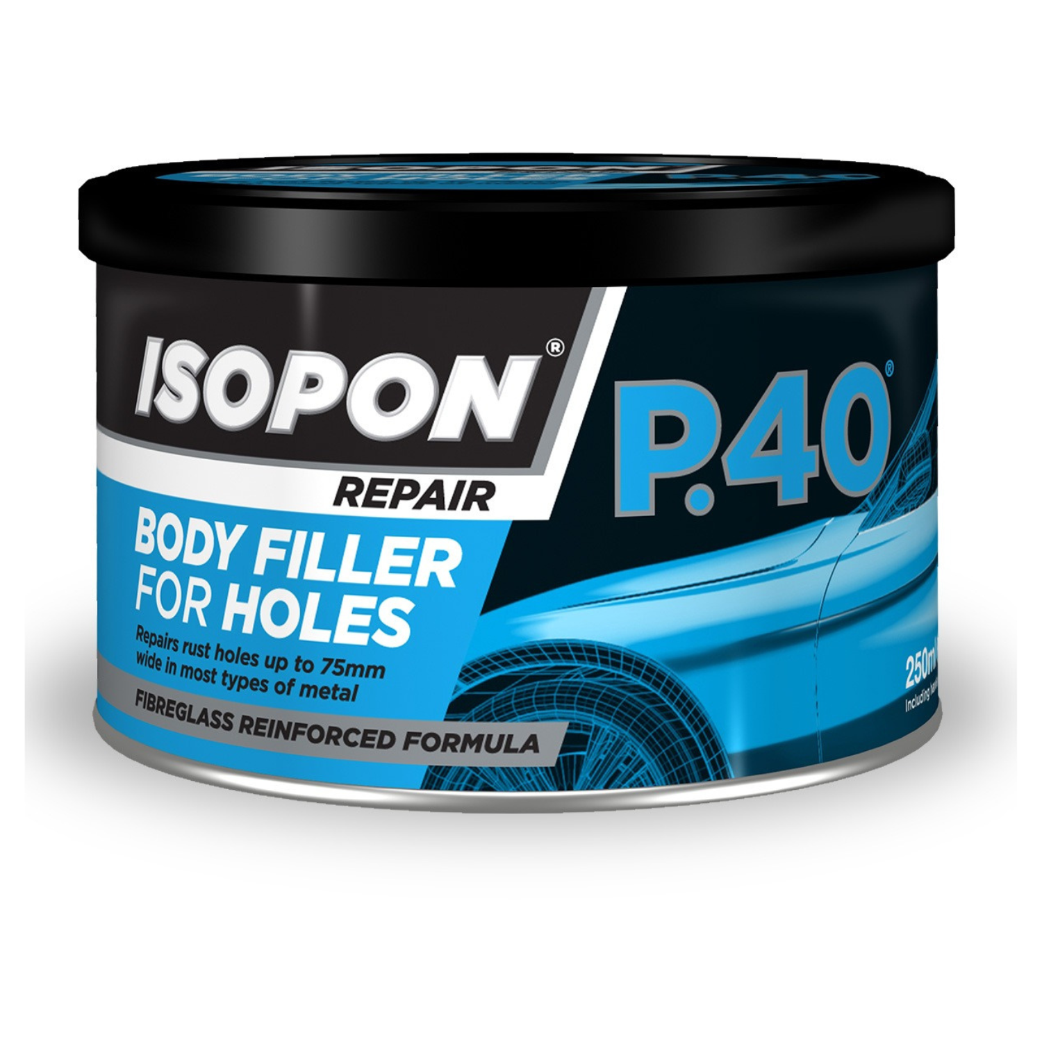 Upol Isopon P40 Metal Holes Body Filler Repair Paste Fibreglass Formula
