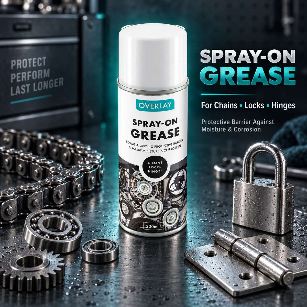 Overlay Multi Purpose Clear Spray Grease high Performance Lubricant 200ml