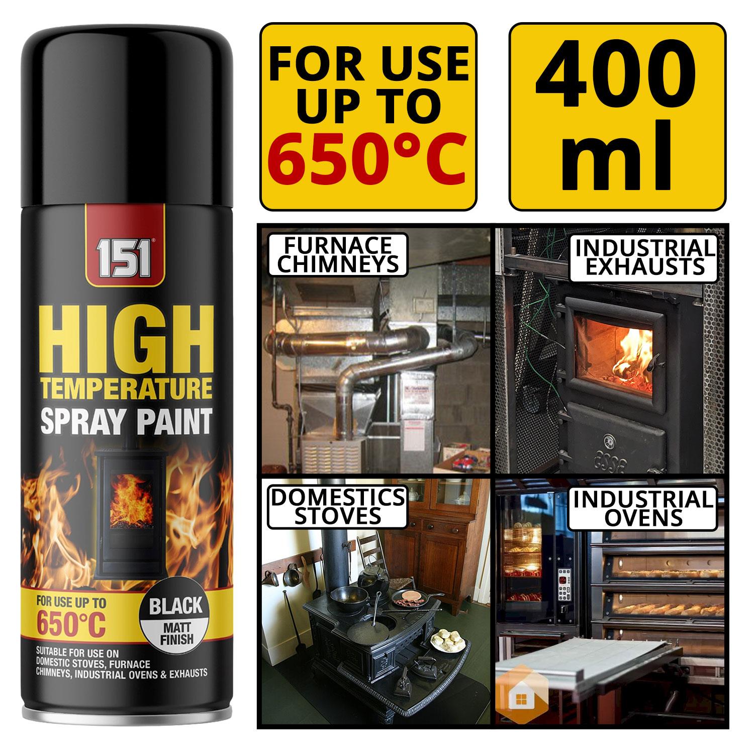 1X - Matt Black High Temp 650°C 400ml