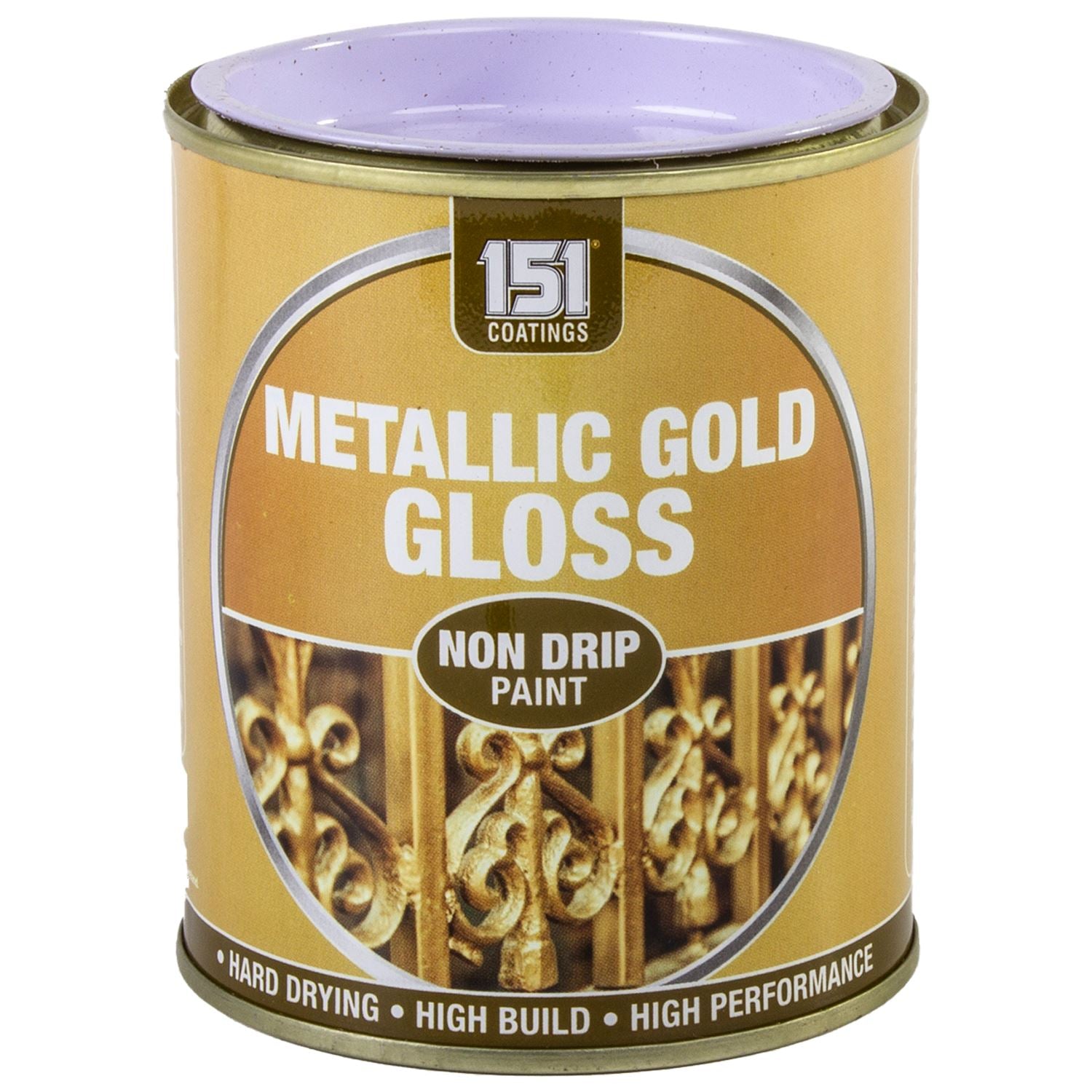 151 Metallic Gold Gloss Non-Drip Paint 300ml Hard Drying High Performancer