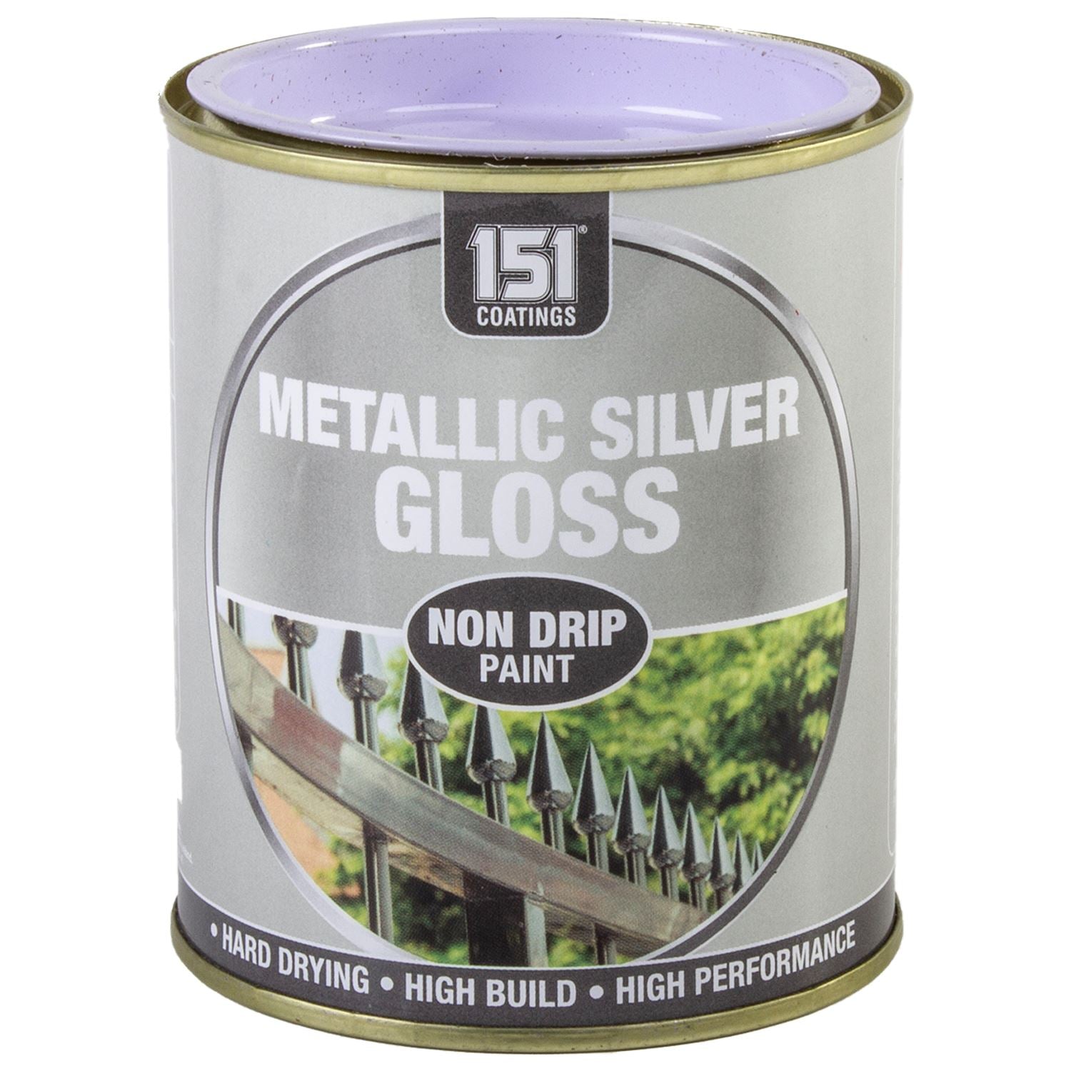 151 Metallic Silver Gloss Non-Drip Paint 300ml Hard Drying High Performancer