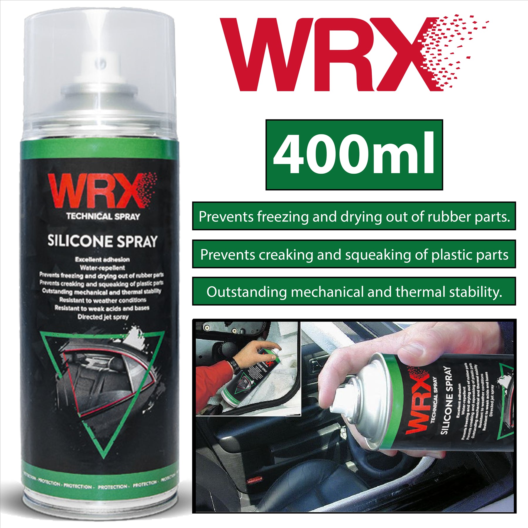 WRX Silicone Spray 400ml Lubricate And Protect Plastic Rubber Parts