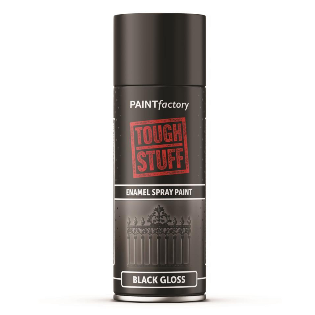 Tough Stuff Enamel Black Gloss Spray Paint 400ml - Paint Factory