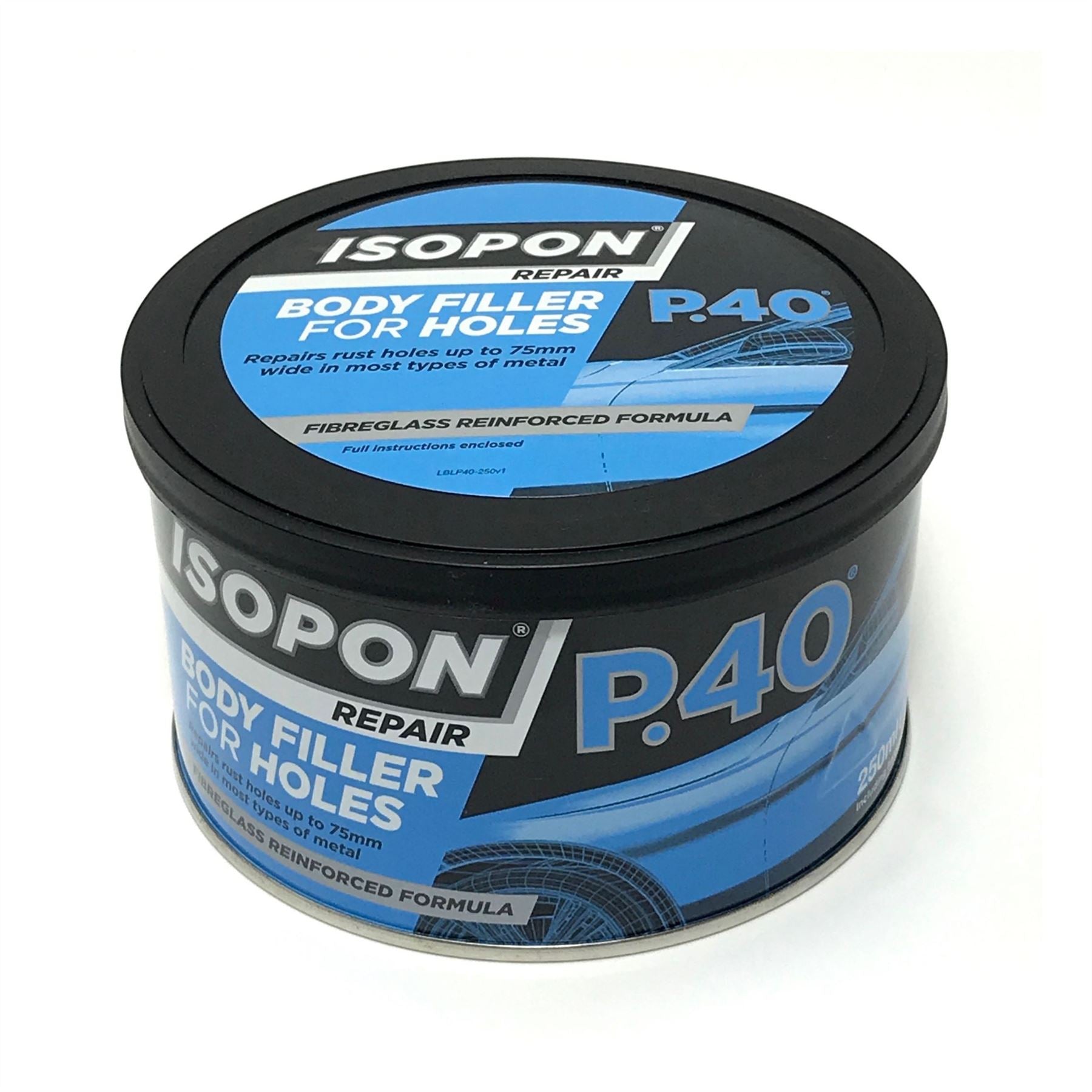 Upol Isopon P40 Metal Holes Body Filler Repair Paste Fibreglass Formula