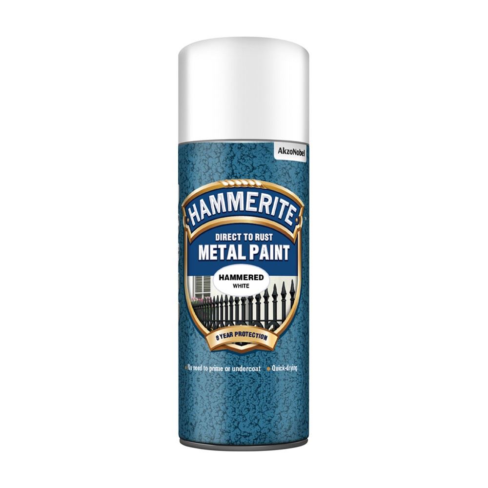 Hammerite Hammered White Aero Spray Paint 400ml