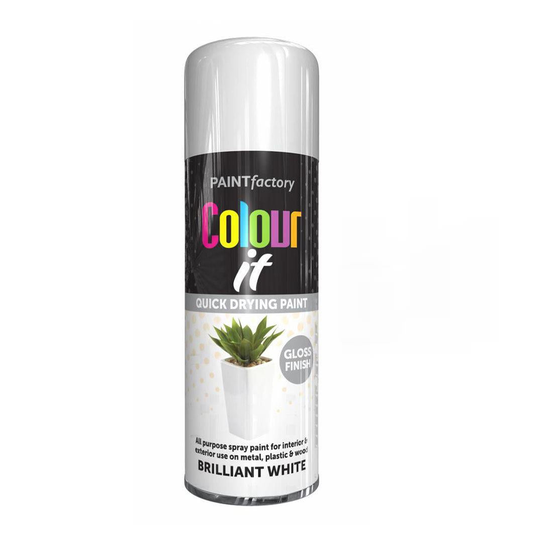 Brilliant White Gloss Spray Paint 400ml - Paint Factory