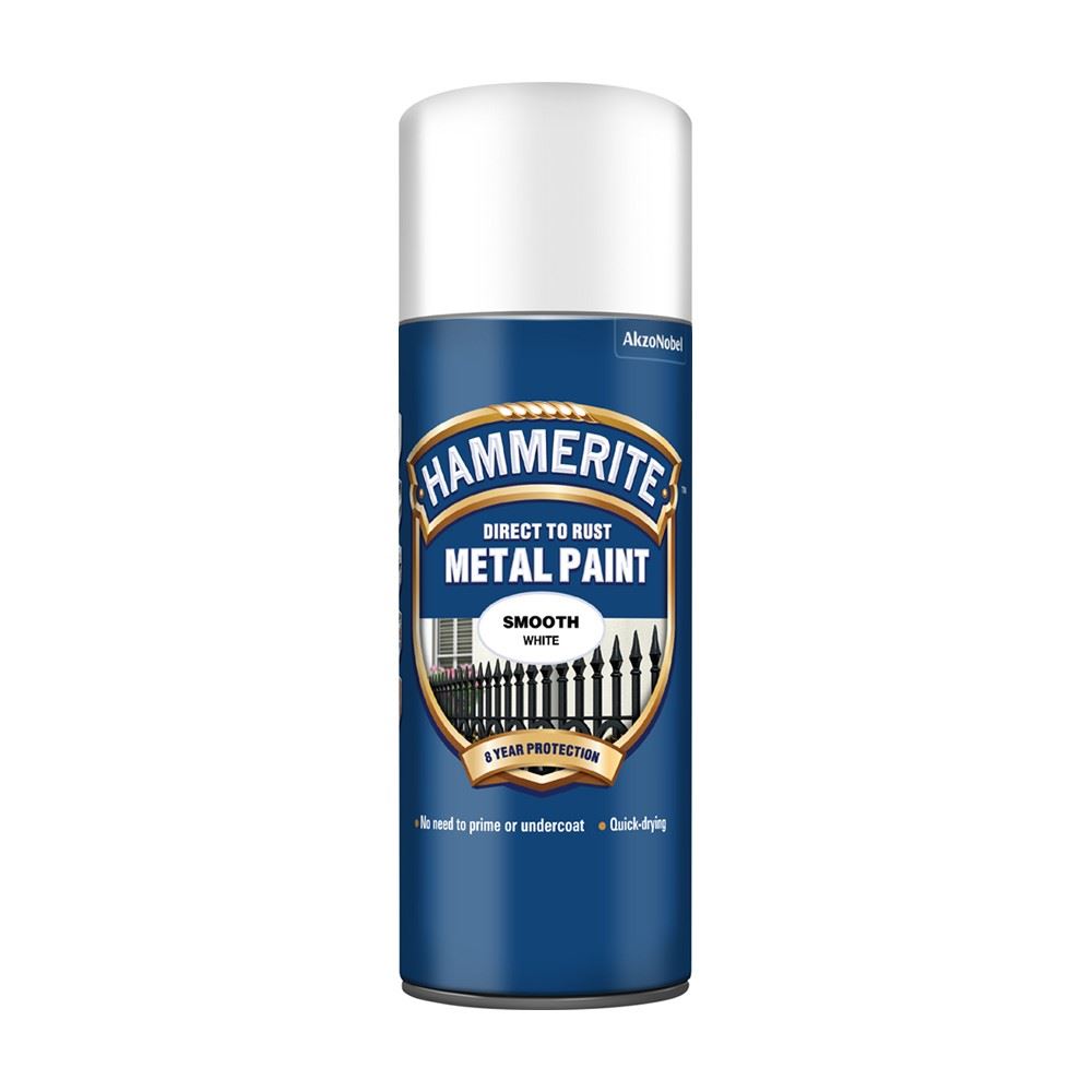 Hammerite Smooth White Aero Spray Paint 400ml