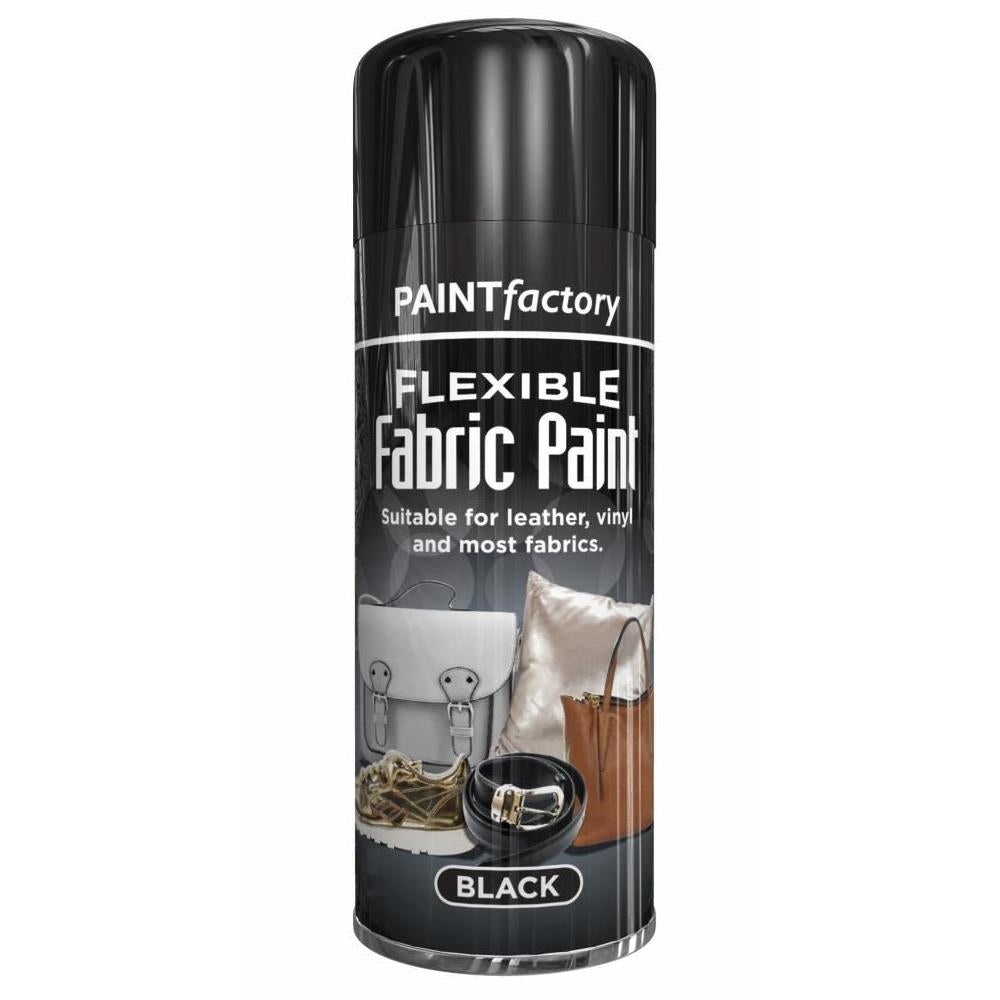 Fabric & Vinyl Spray Paint Black 200ml - Paint Factory