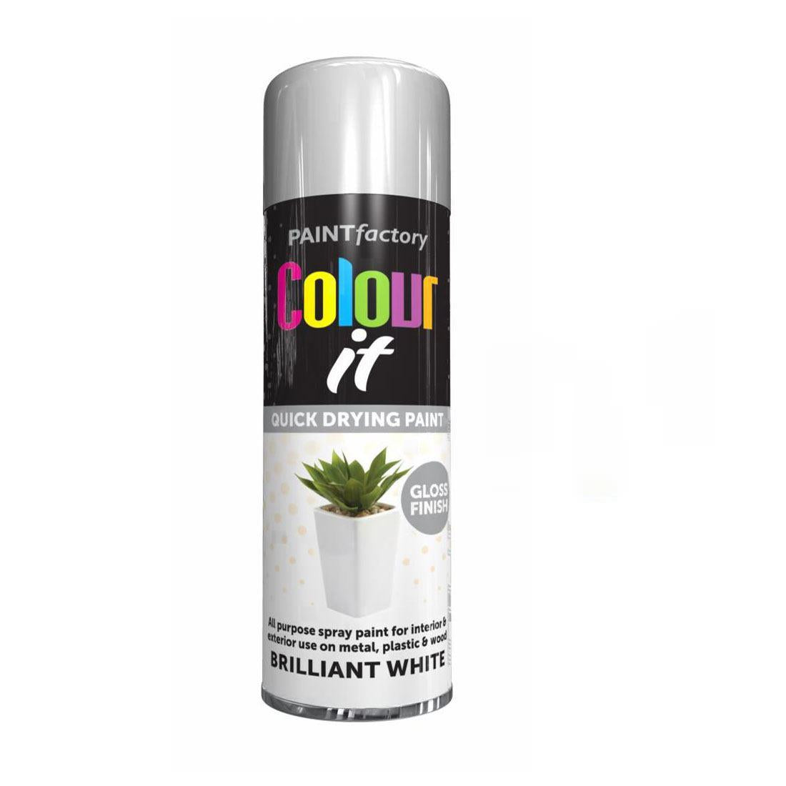 White Gloss Spray Paint 250ml - Paint Factory