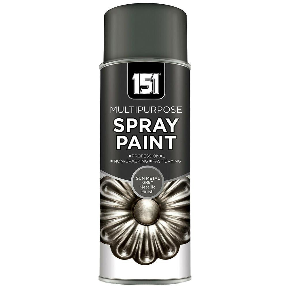 151 Metallic Gloss Gun Metal Grey Spray Paint 400ml