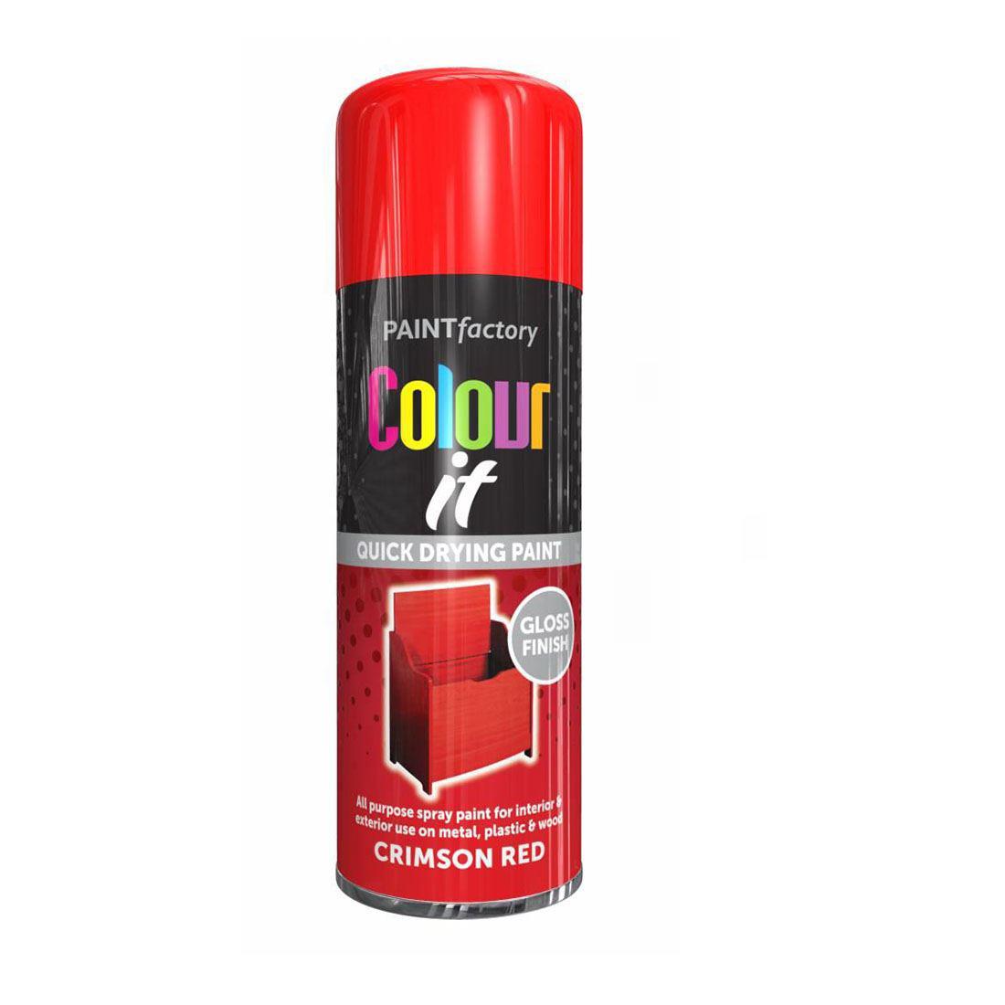 Crimson Red Gloss Spray Paint 400ml - Paint Factory