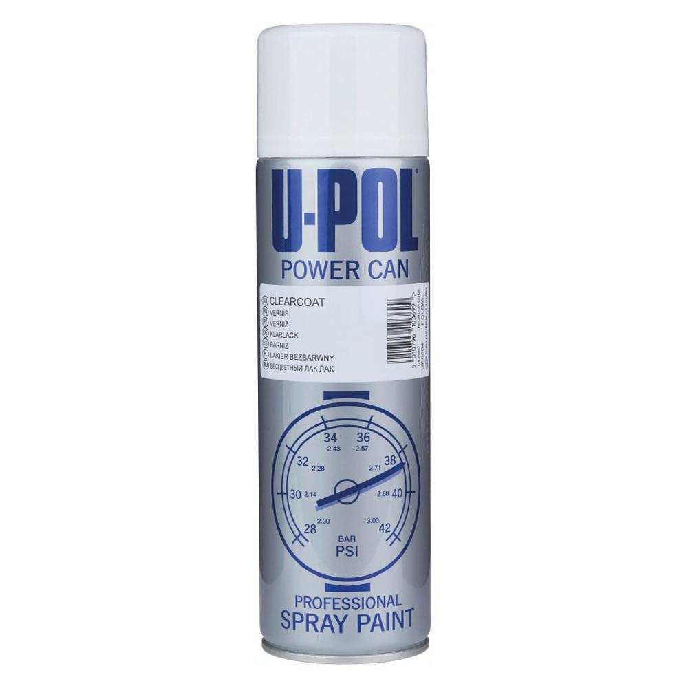 U-POL Power Can Clear Coat Gloss White Aerosol Spray Paint 500ml