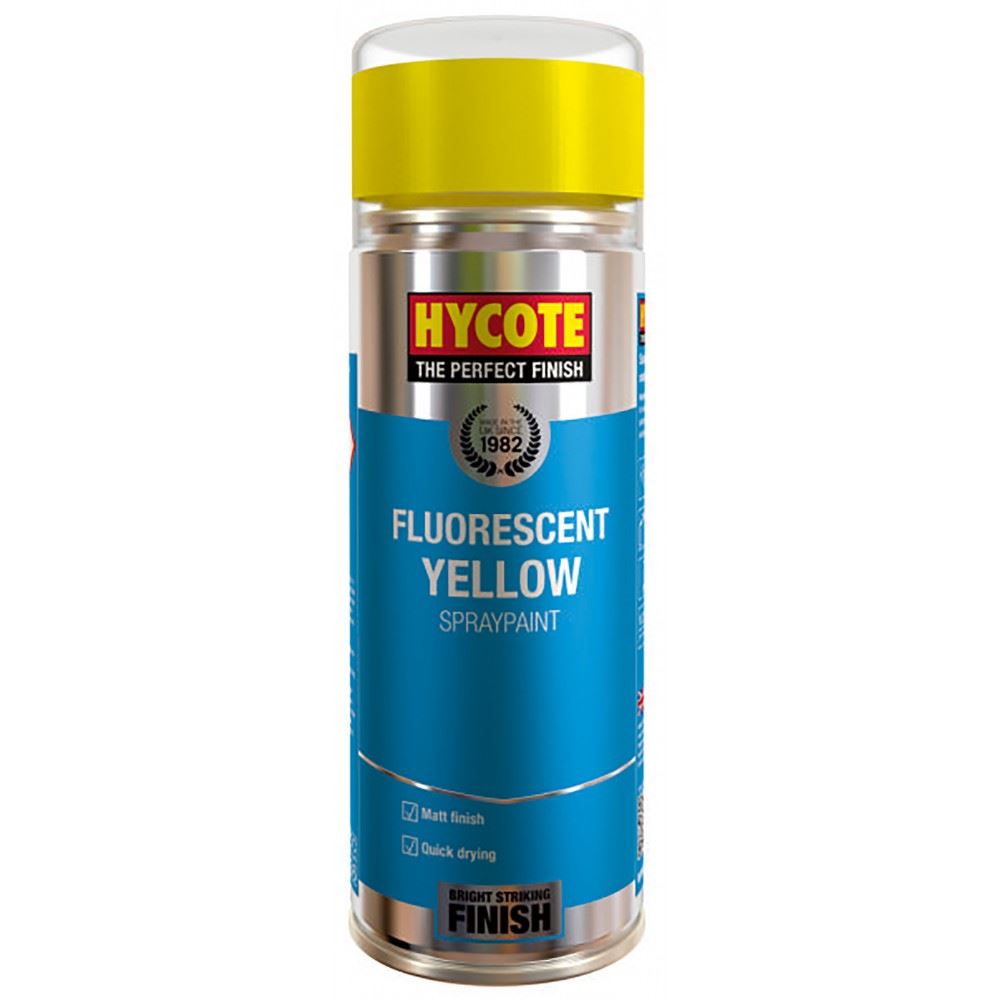 Hycote Fluorescent Paint Yellow Spray Paint 400ml