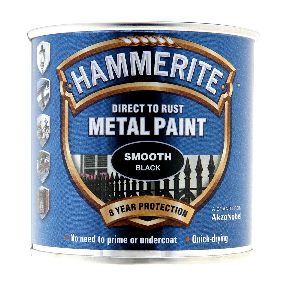 Hammerite Smooth Black Tin 250ml