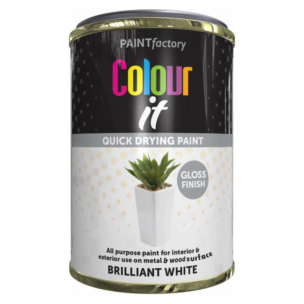 Paint Factory Brilliant White Gloss Tin Paint 300ml