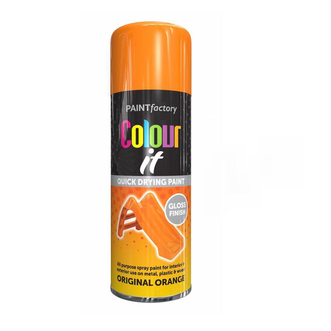 Original Orange Gloss Spray Paint 400ml - Paint Factory
