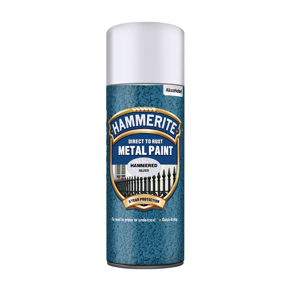 Hammerite Hammered Silver Aero Spray Paint 400ml