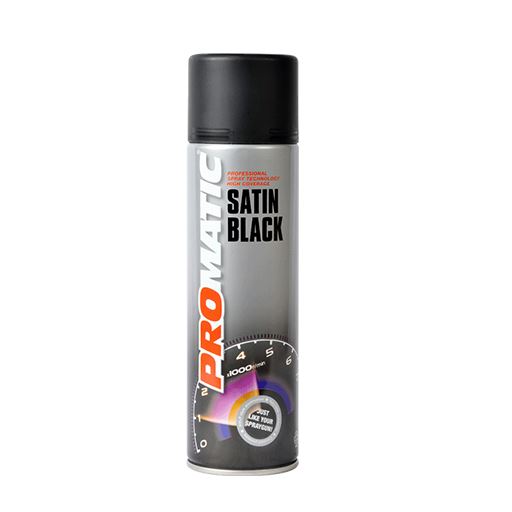 Promatic Satin Black Aerosol Spray Paint 500ml