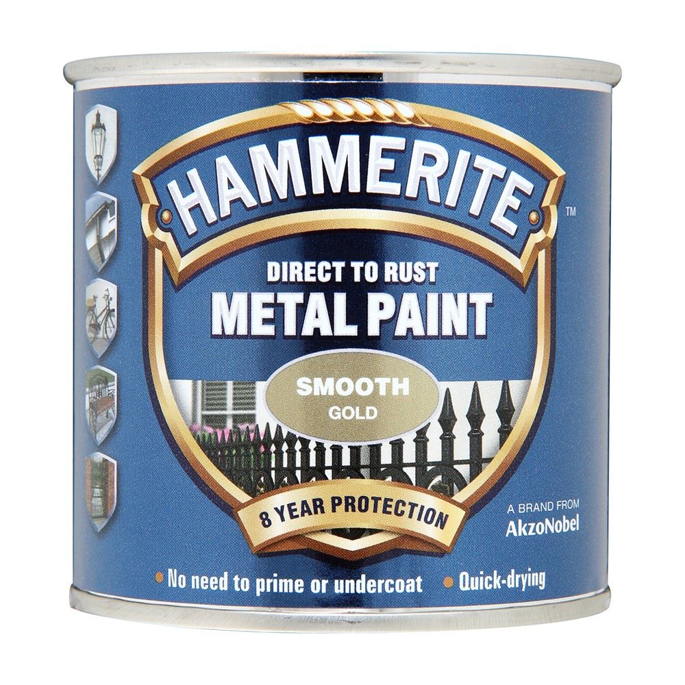 Hammerite Smooth Gold Tin 250ml