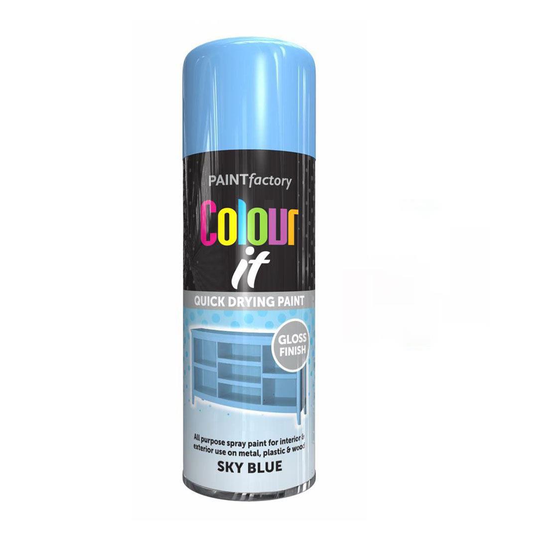 Sky Blue Gloss Spray Paint 400ml - Paint Factory
