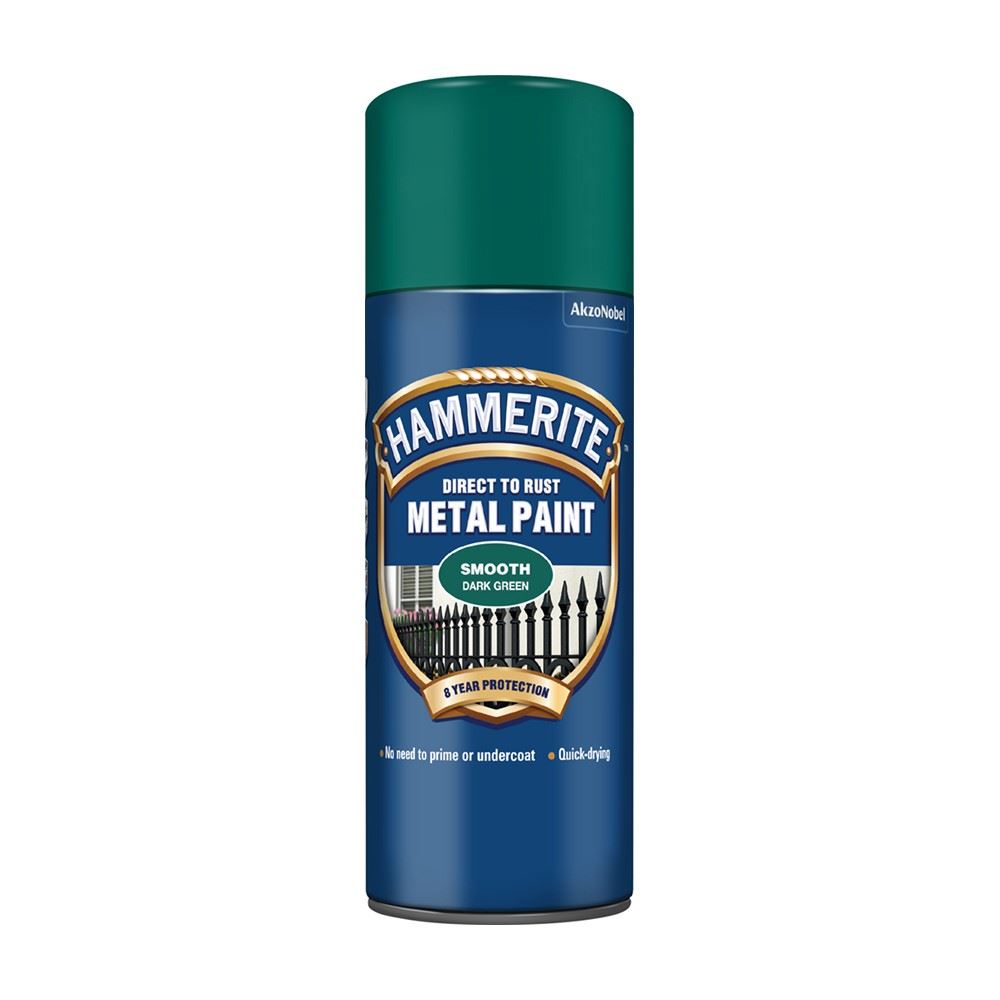 Hammerite Smooth Dark Green Aero Spray Paint 400ml