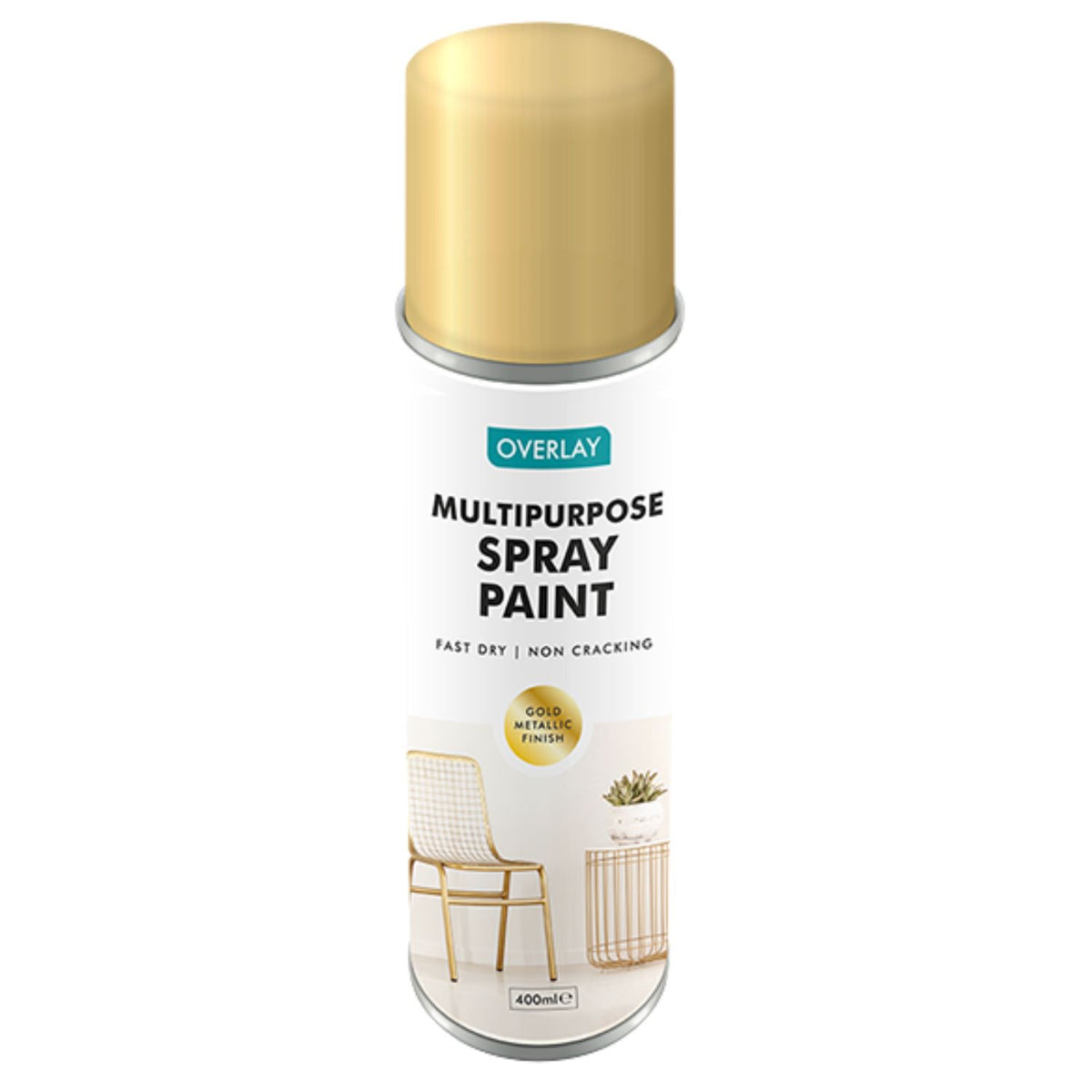 Overlay All Purpose Gold Metallic 400ml Spray Paint