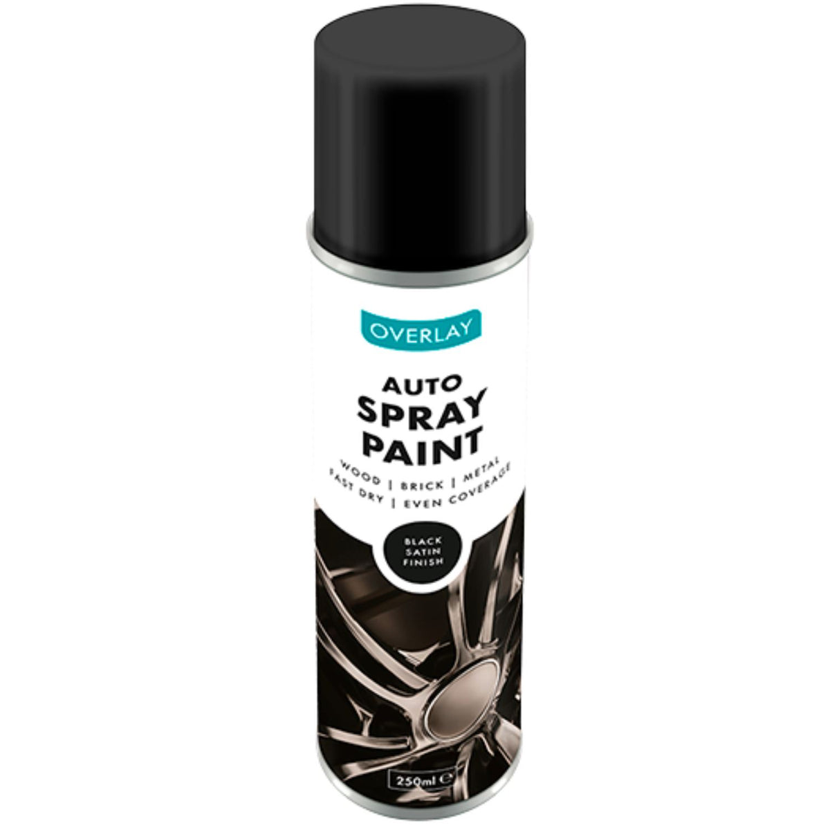 Overlay Satin Black Primer Aerosol Spray Paint 250ml For Auto Car Van Bike