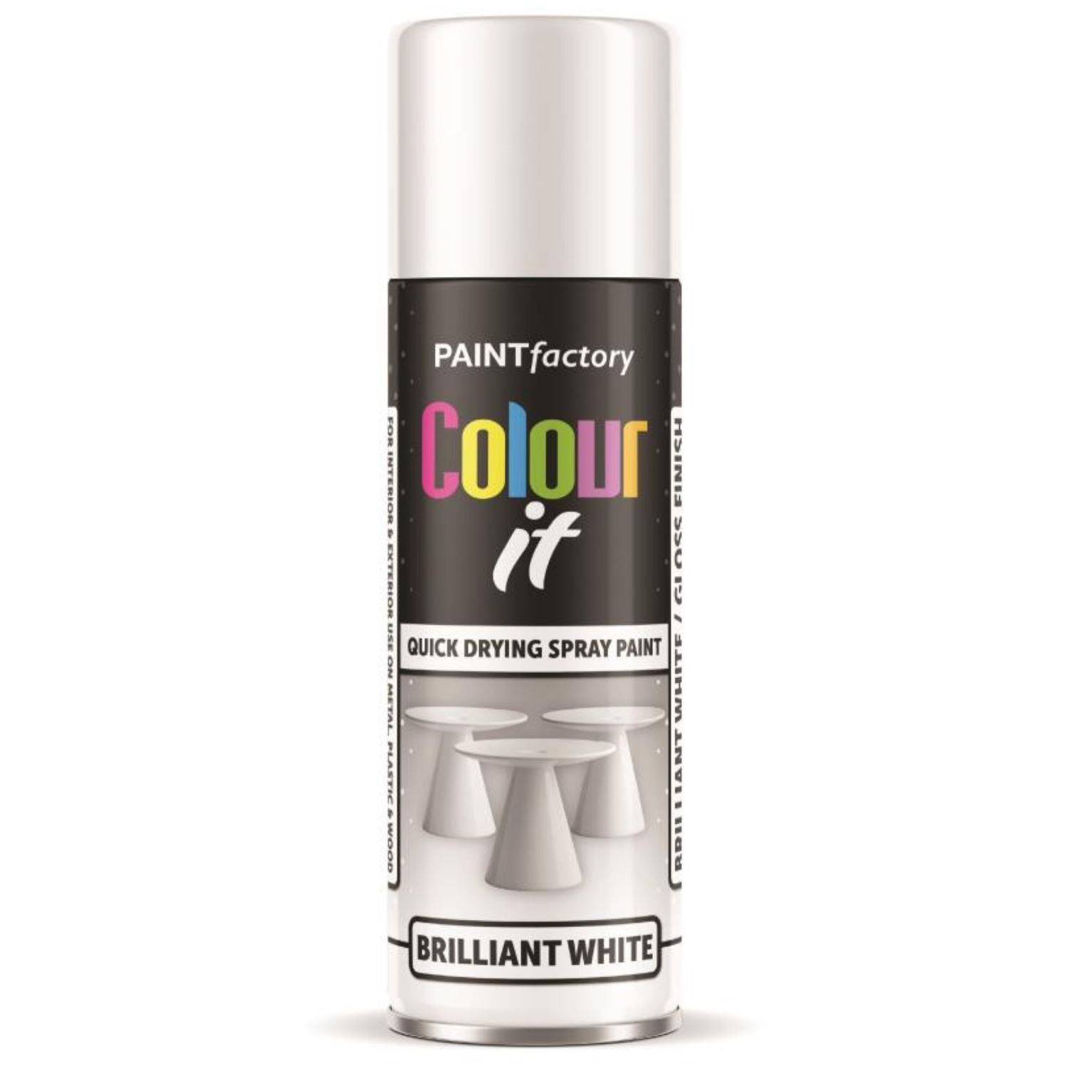 White Gloss Spray Paint 250ml - Paint Factory
