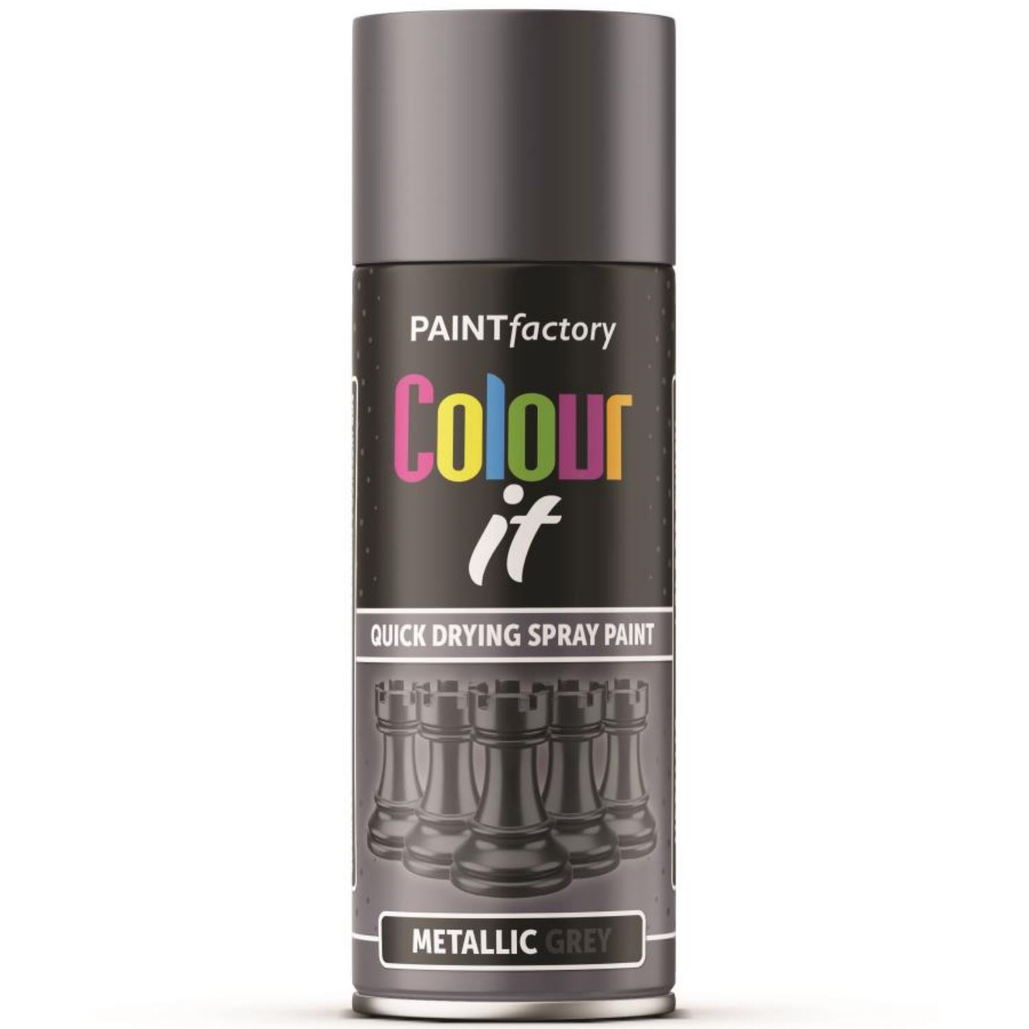 Metallic Paintgun Grey Spray Paint 400ml - Paint Factory