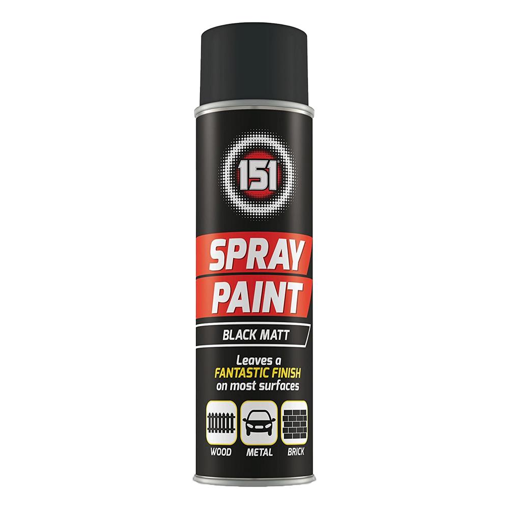 151 Black Matt Spray Paint 250ml For All Purpose