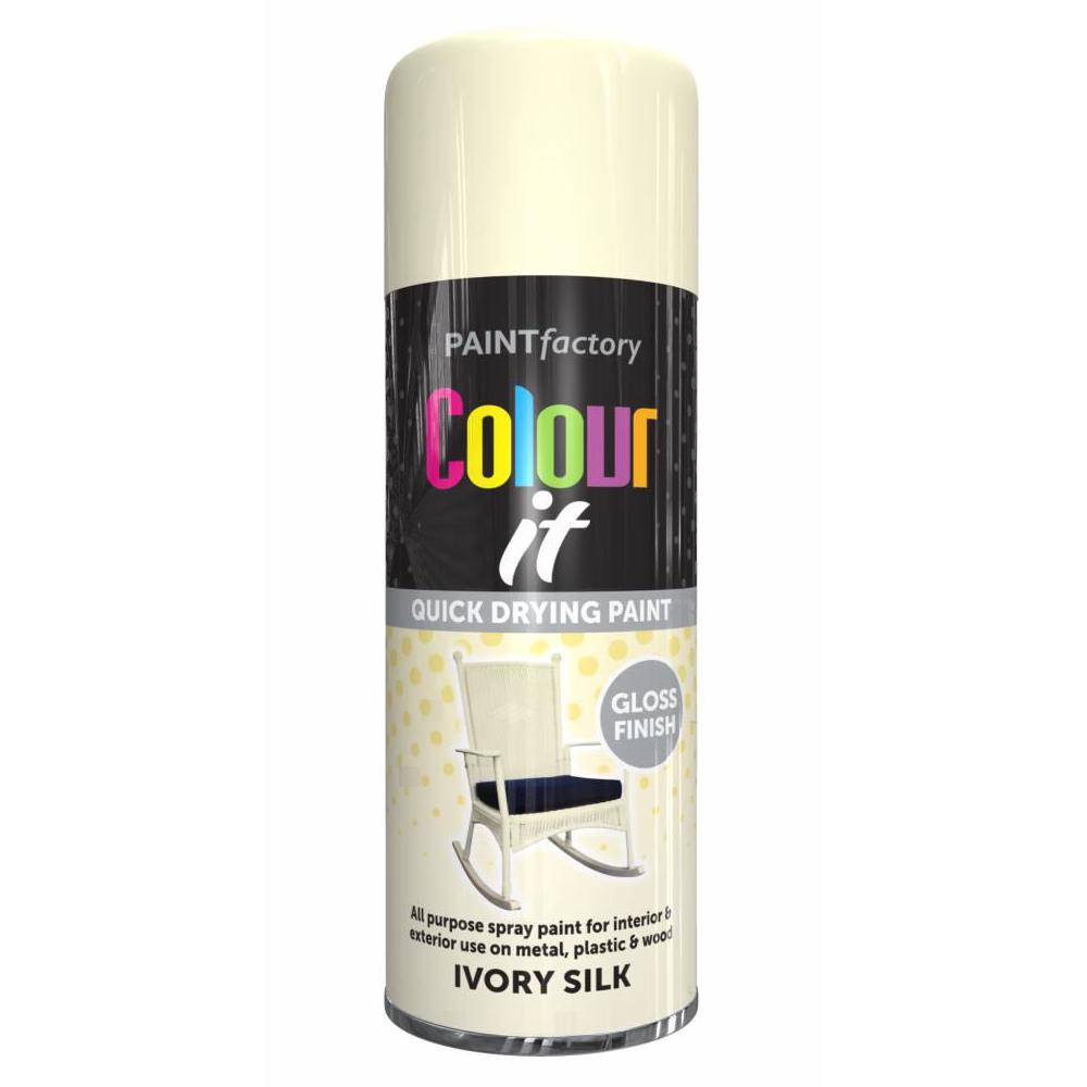 Ivory Silk Gloss Spray Paint 400ml - Paint Factory