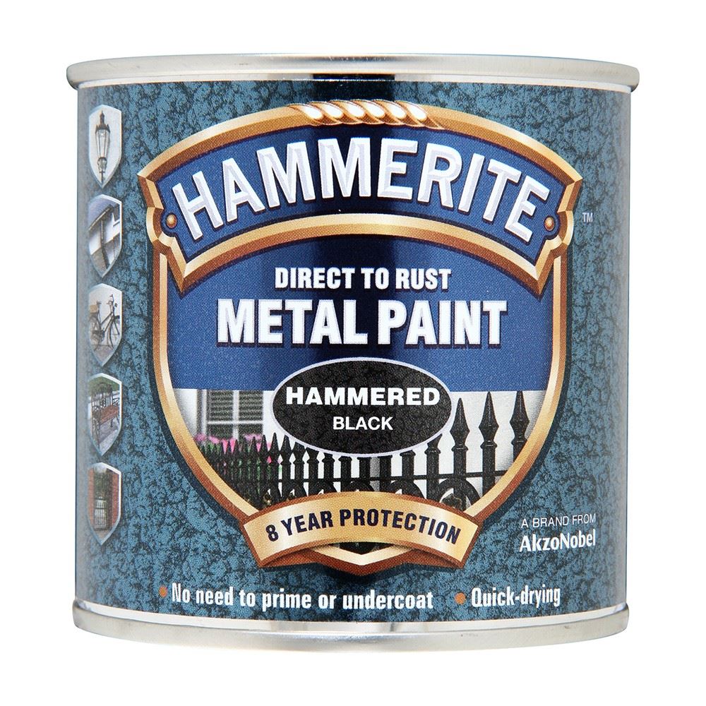 Hammerite Hammered Black Tin 250ml