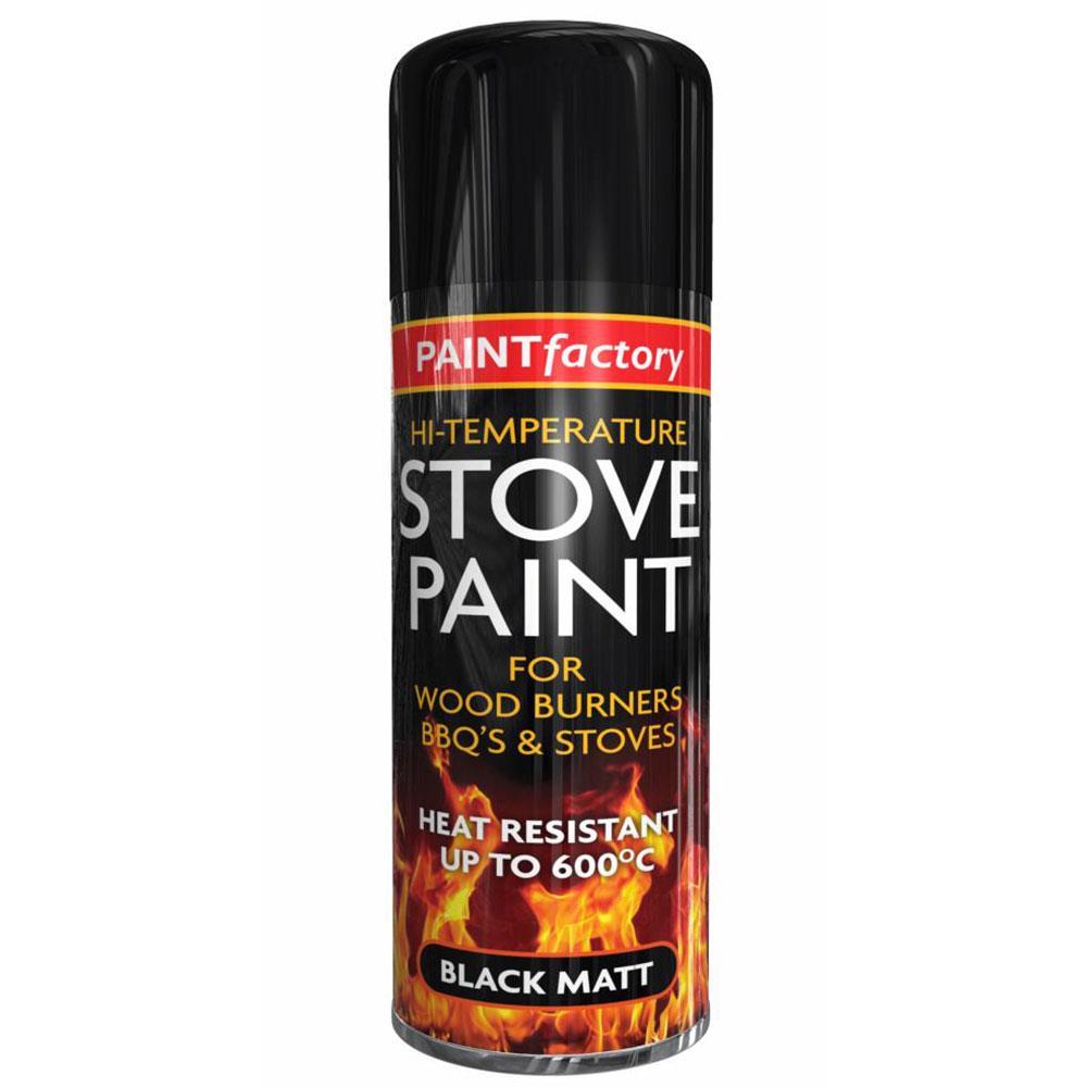Paint Factory Heat Resistant Matt Black High Temperature Stove Spray Paint 400ml