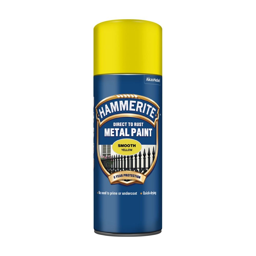Hammerite Smooth Yellow Aero Spray Paint 400ml