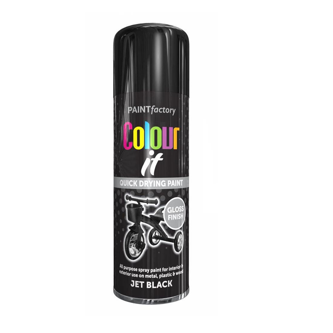 3 x 400ml AX Black Gloss Spray Paint Aerosol Can Auto Extreme Car Van Bike  .