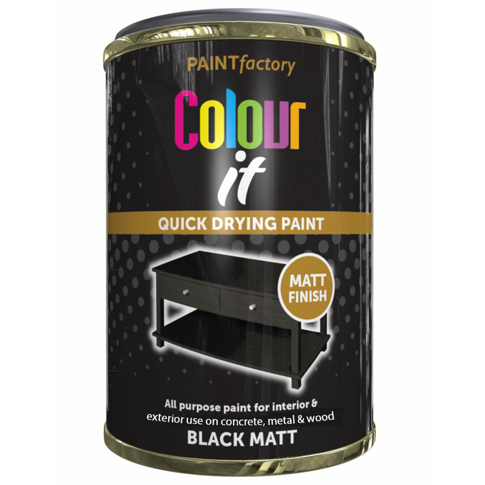Paint Factory Black Matt Tin Paint 300ml