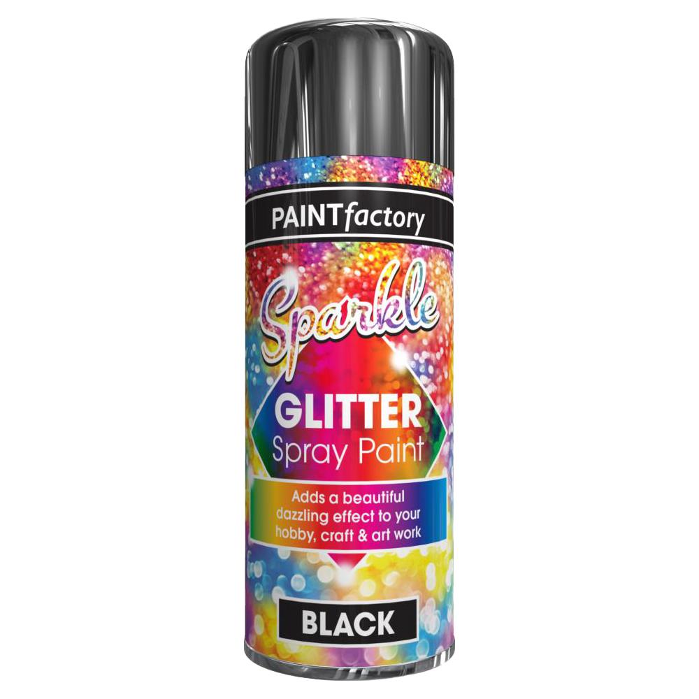 Black Glitter Spray Paint 200ml - Paint Factory