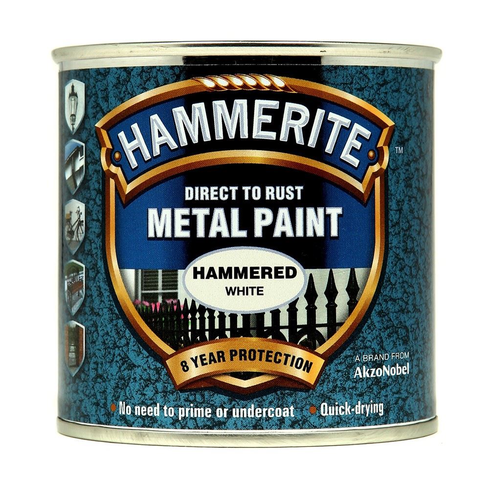 Hammerite Hammered White Tin 250ml