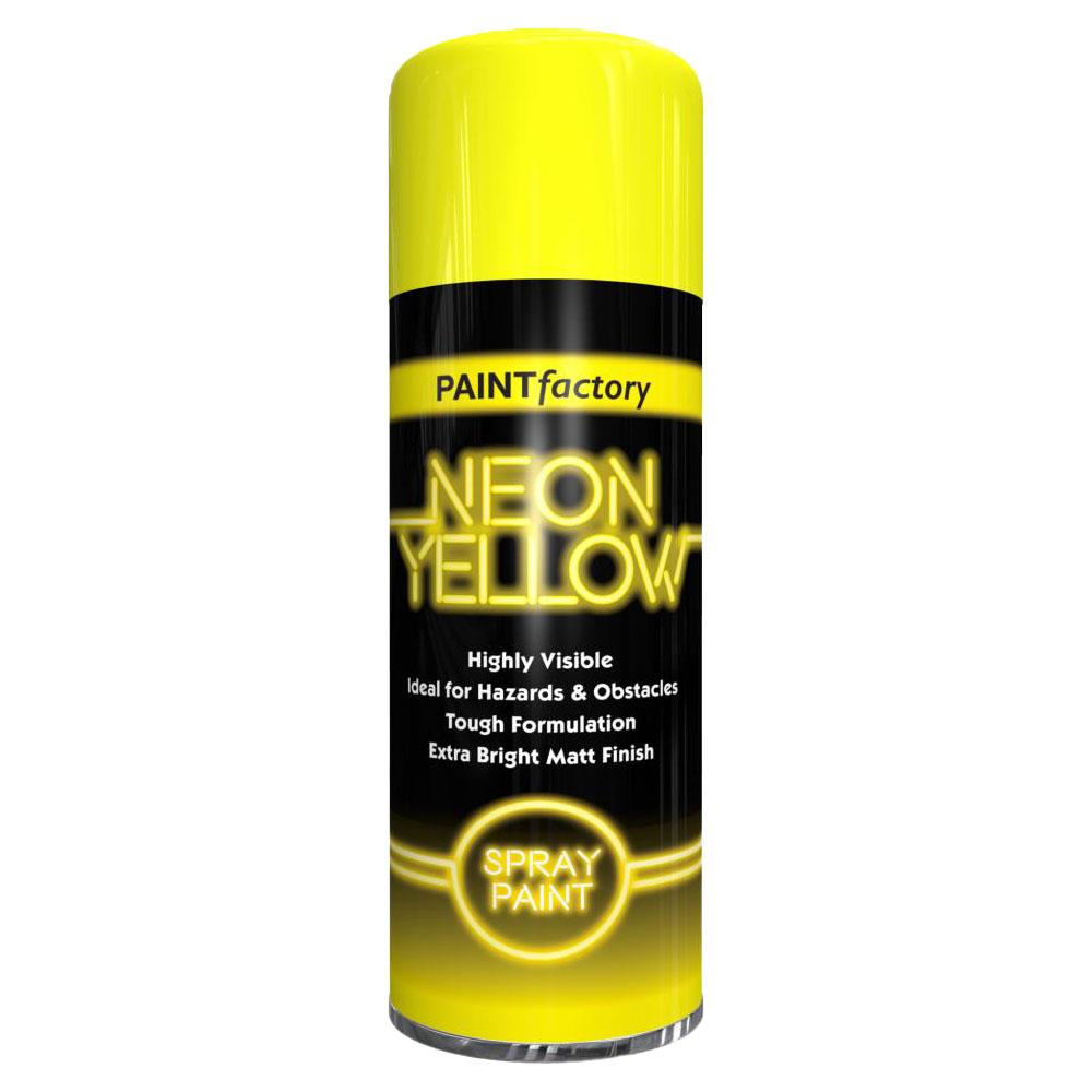 All Purpose Neon Yellow Spray Paint 400ml - Paint Factory