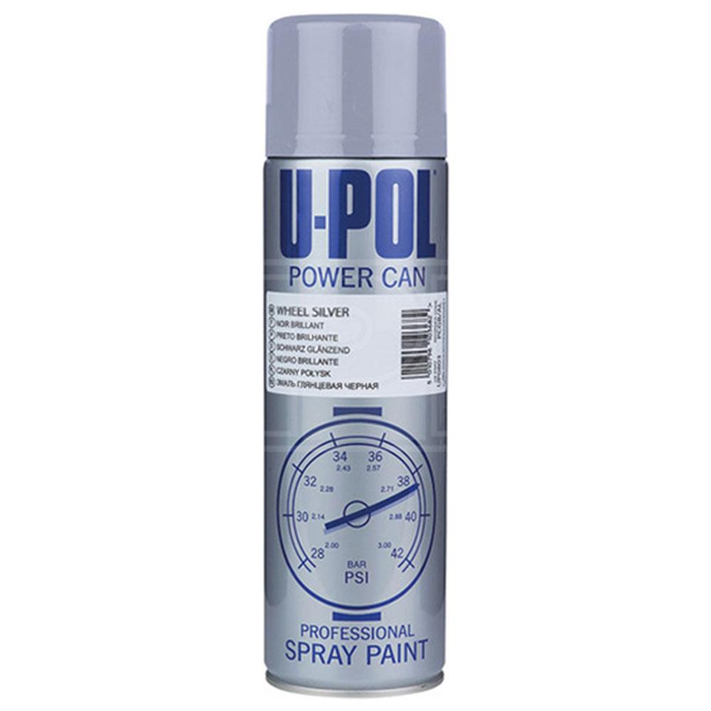 U-POL Power Can Wheel Silver Aerosol Spray Paint 500ml