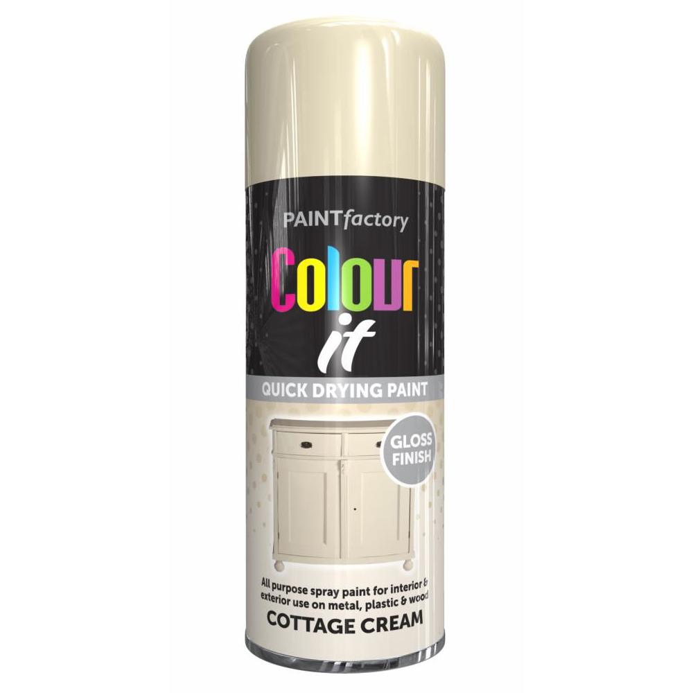 Cottage Cream Gloss Spray Paint 400ml - Paint Factory
