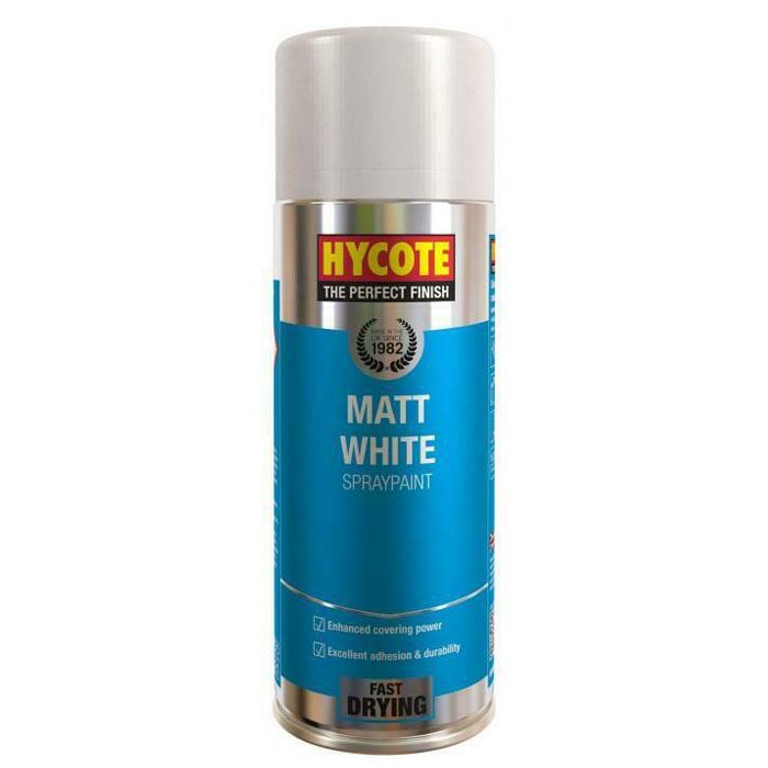 Hycote Matt White Spray Paint 400ml