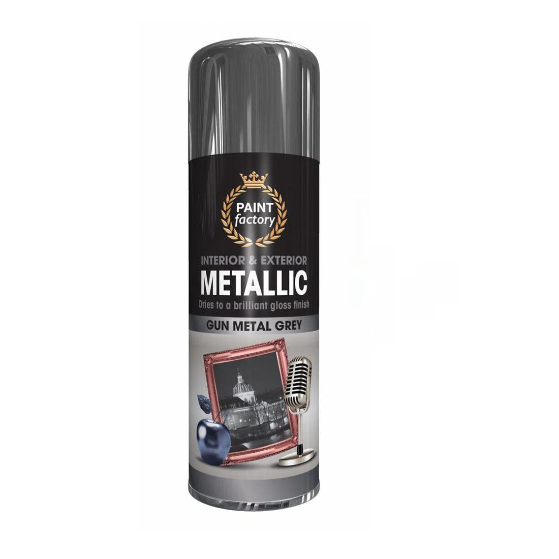 Metallic Paintgun Grey Spray Paint 400ml - Paint Factory