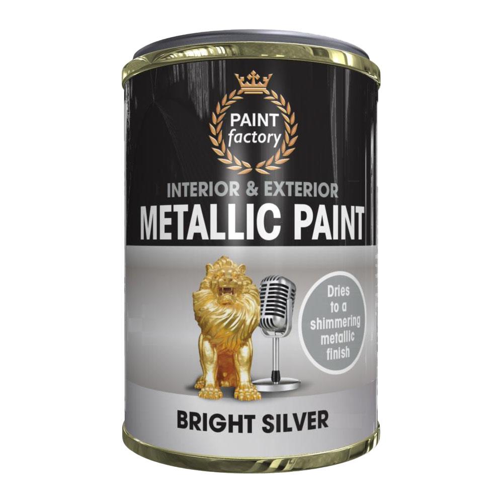 Paint Factory Metallic Bright Silver Tin Paint 300ml