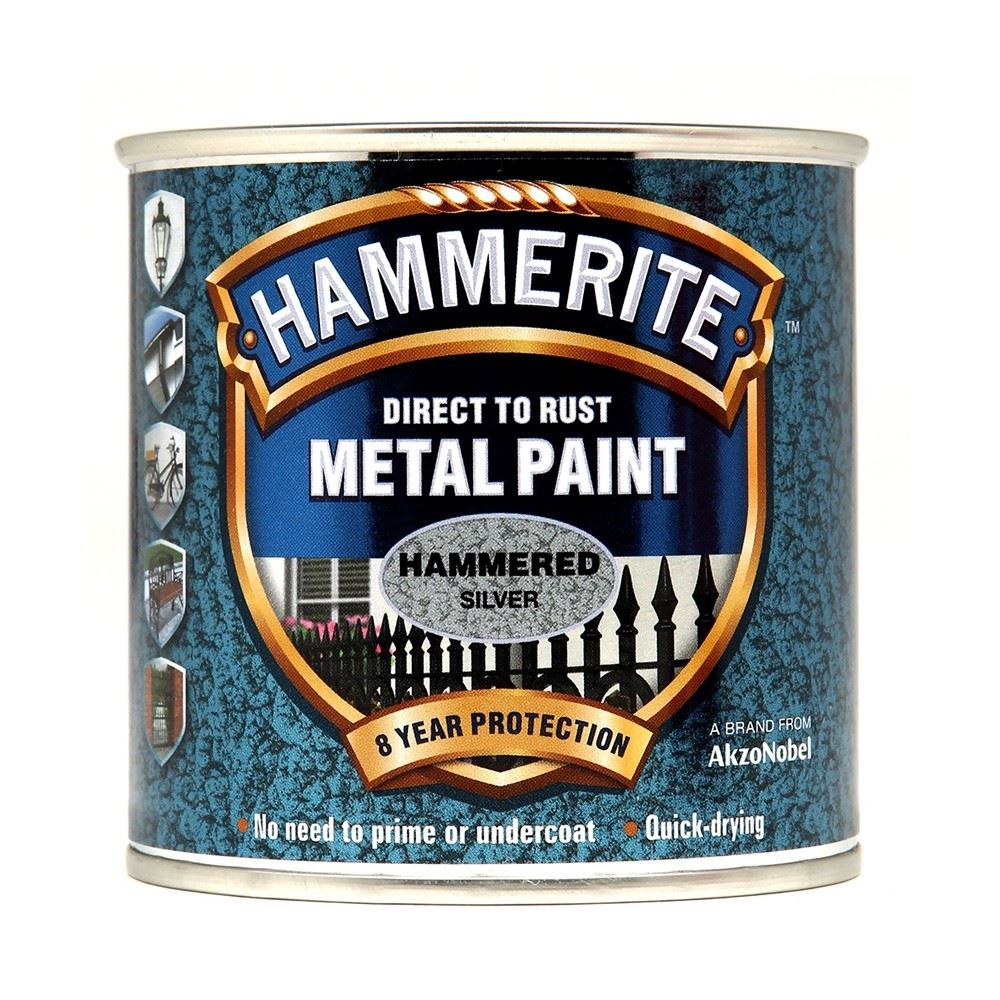 Hammerite Hammered Silver Tin 250ml