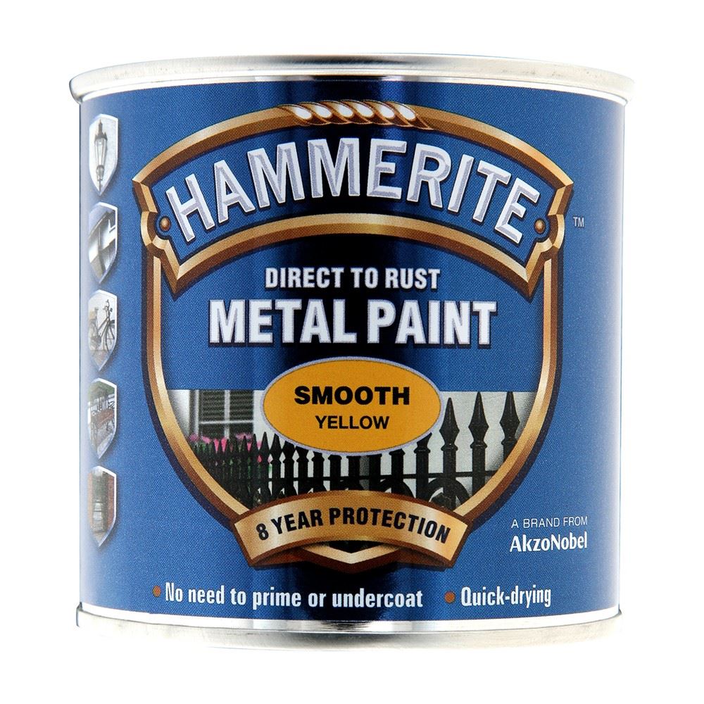 Hammerite Smooth Yellow Tin 250ml