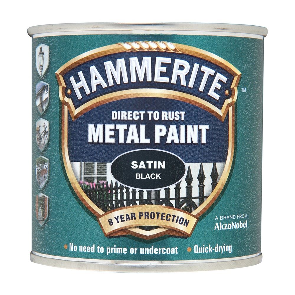 Hammerite Satin Black Tin 250ml