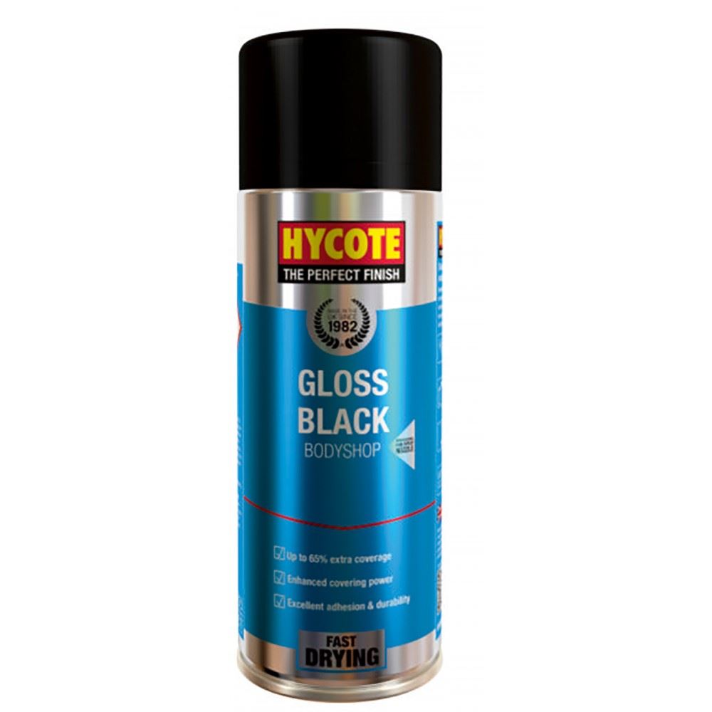 Hycote Bodyshop Gloss Black Spray Paint 400ml