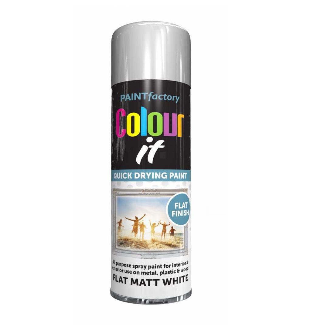 Flat Matt White Spray Paint 250ml - Paint Factory